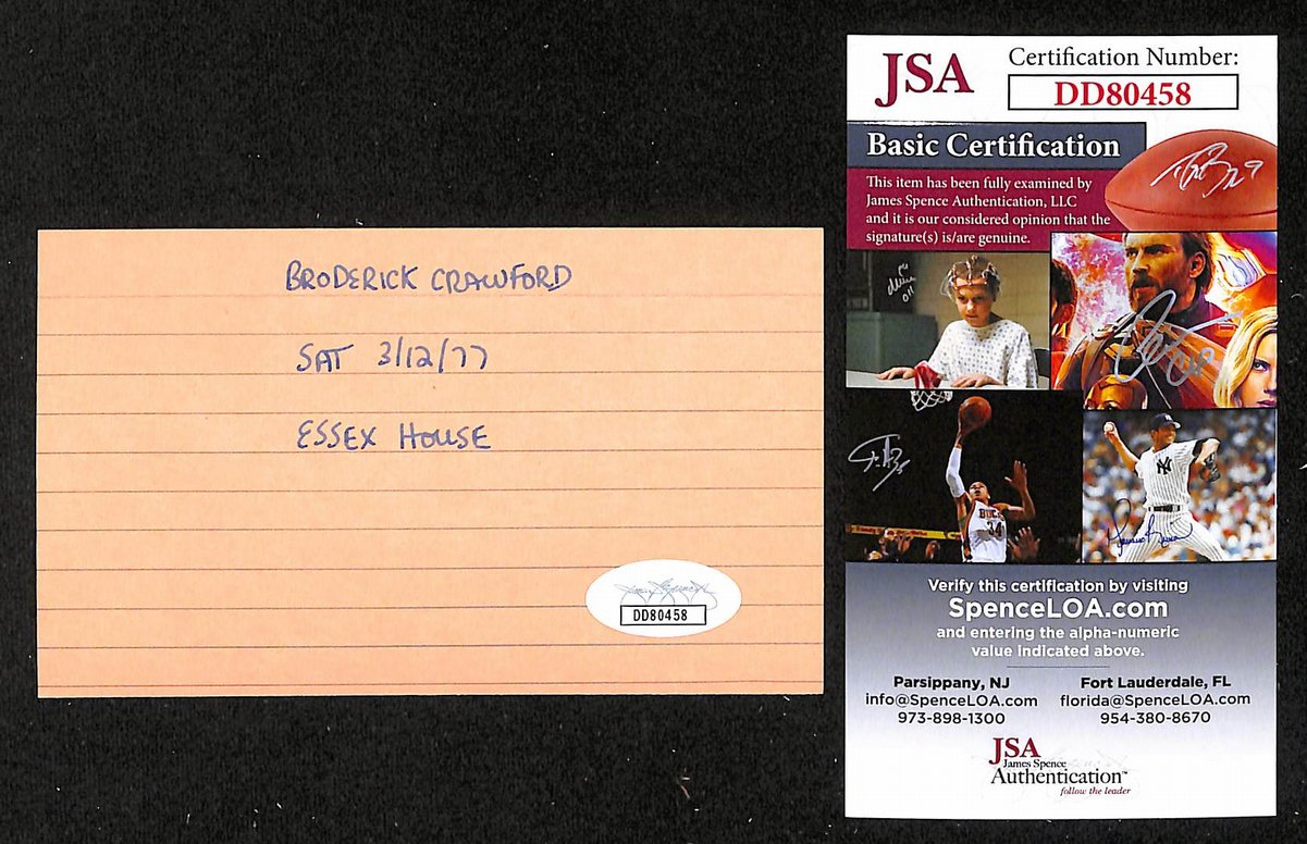 Britt Ekland Signed/Inscribed 3x5 Index Card Actress JSA 201744