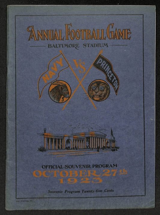 Vintage 10/27/1923 NCAA College Football Program Navy vs. Princeton 203315