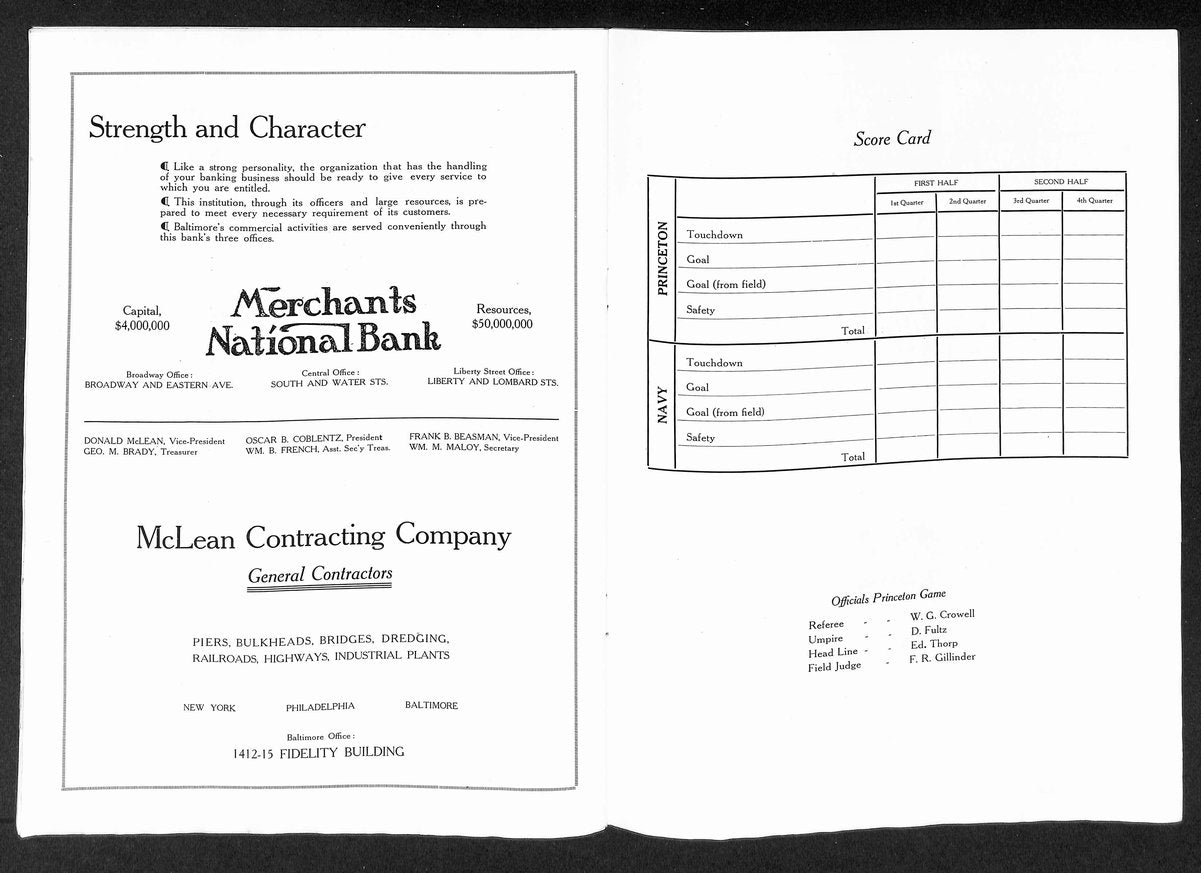 Vintage 10/27/1923 NCAA College Football Program Navy vs. Princeton 203315