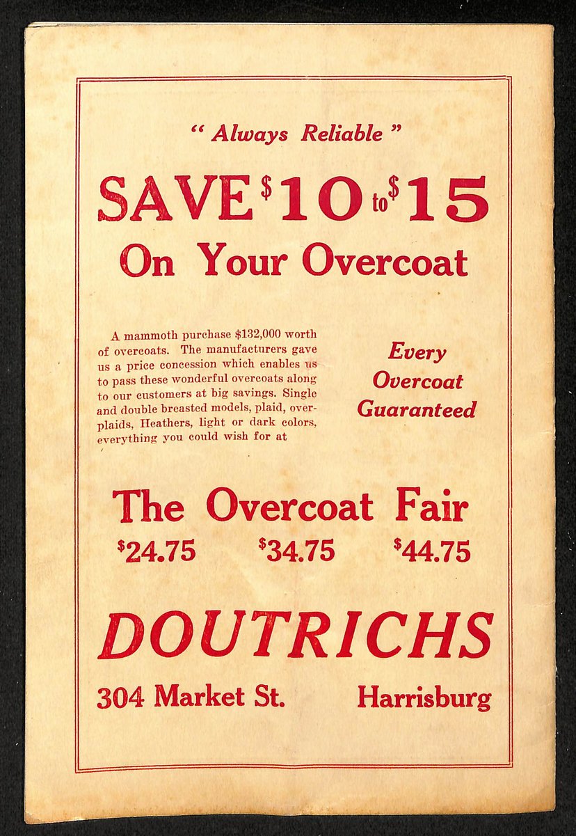 Vintage 11/3/1923 NCAA College Football Program Dickinson vs. Gettysburg 203316