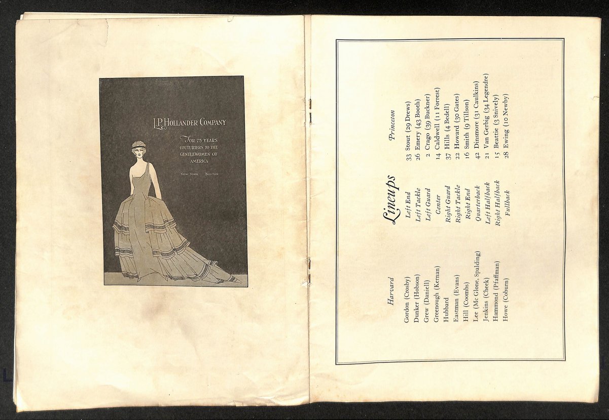 Vintage 11/10/1923 NCAA College Football Program Princeton vs. Harvard 203321