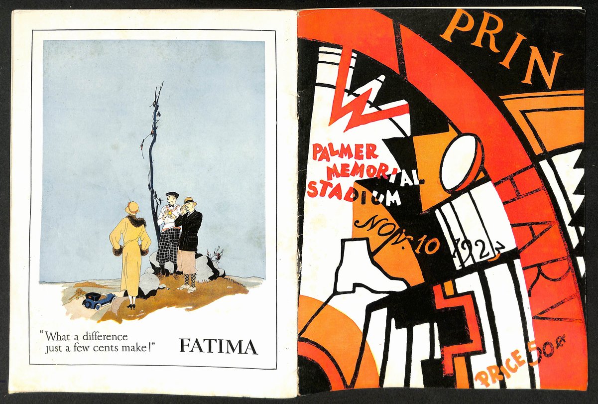 Vintage 11/10/1923 NCAA College Football Program Princeton vs. Harvard 203321