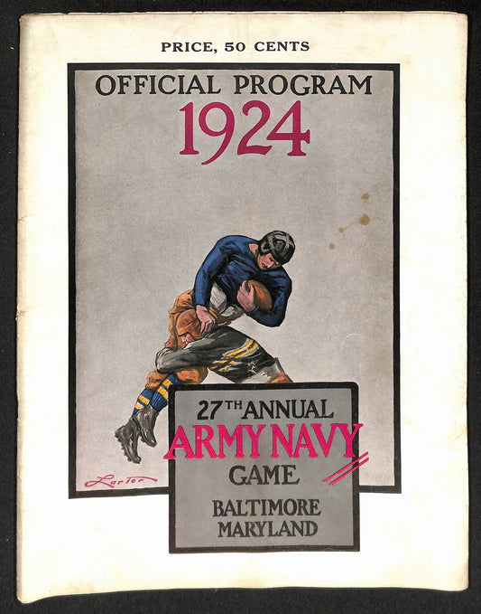 Vintage 1924 NCAA College Football Program 27th Annual Army vs. Navy 203322
