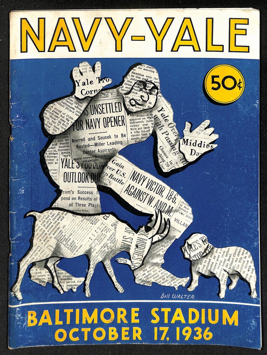 Vintage 10/17/1936 NCAA College Football Navy vs. Yale Baltimore Stadium 203323