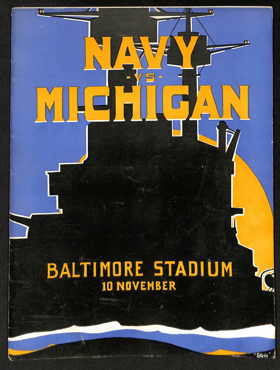 Vintage 11/10/1928 NCAA College Football Navy vs. Michigan 203327