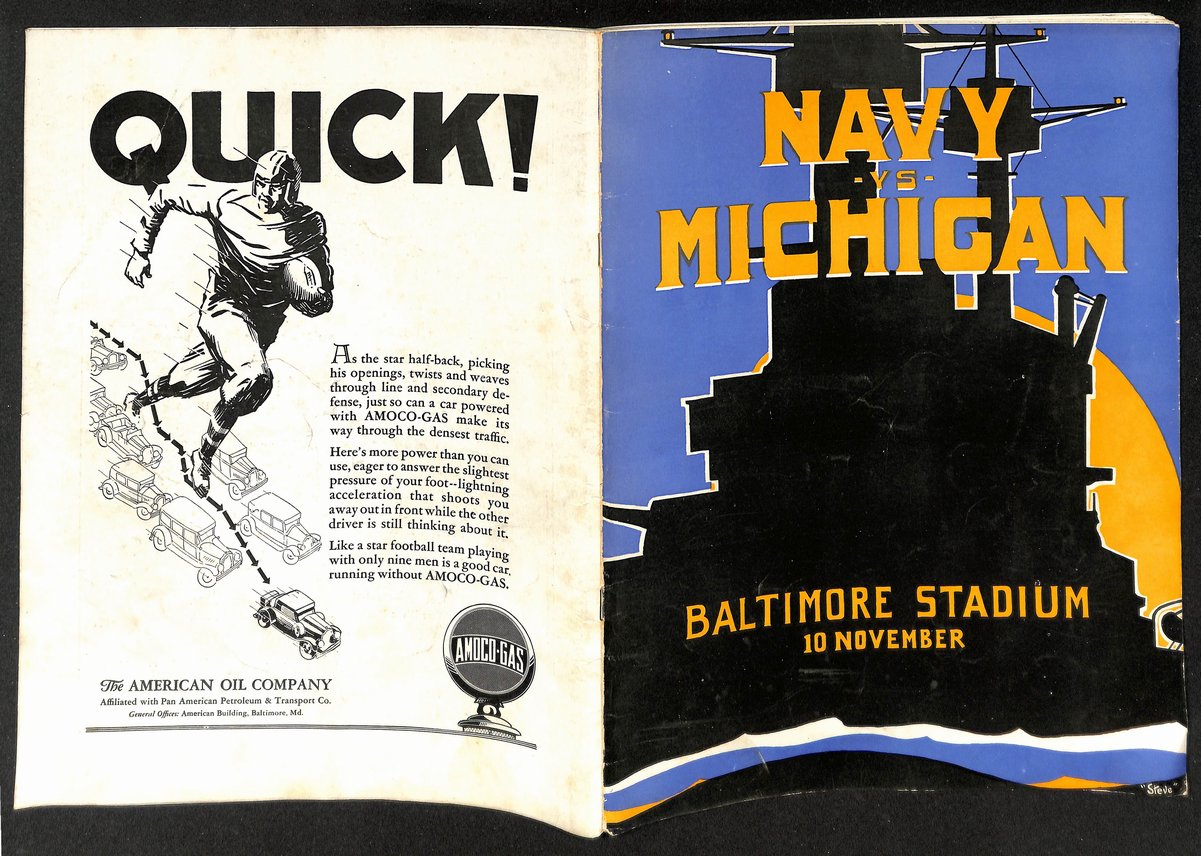 Vintage 11/10/1928 NCAA College Football Navy vs. Michigan 203327