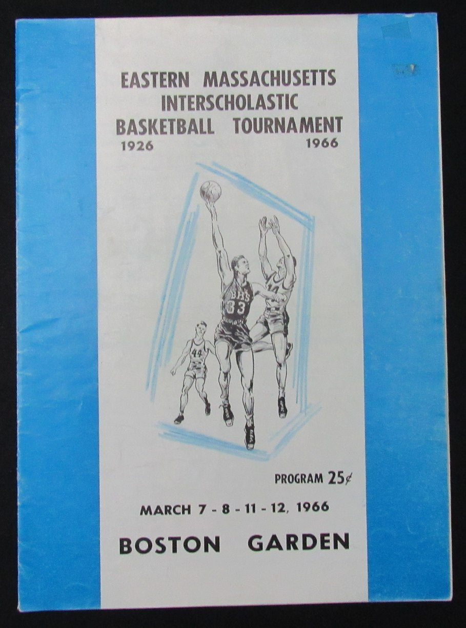 Vintage 3/7-12/1966 East Massachusetts Interscholastic Basketball Tourn Program