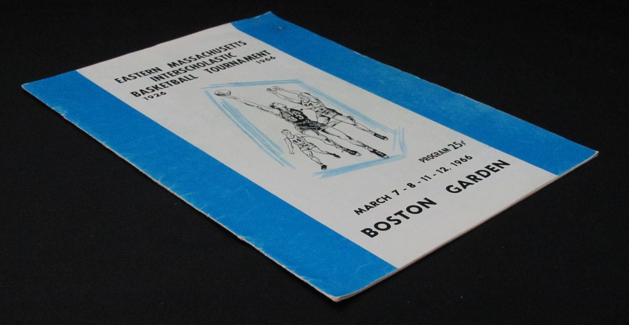 Vintage 3/7-12/1966 East Massachusetts Interscholastic Basketball Tourn Program