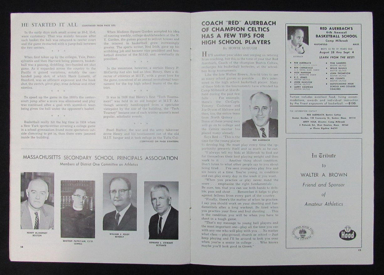 Vintage 3/7-12/1966 East Massachusetts Interscholastic Basketball Tourn Program