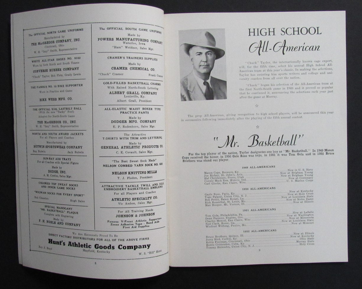Vintage 6/13/1953 North-South Cage Classic Basketball Program RARE 198264