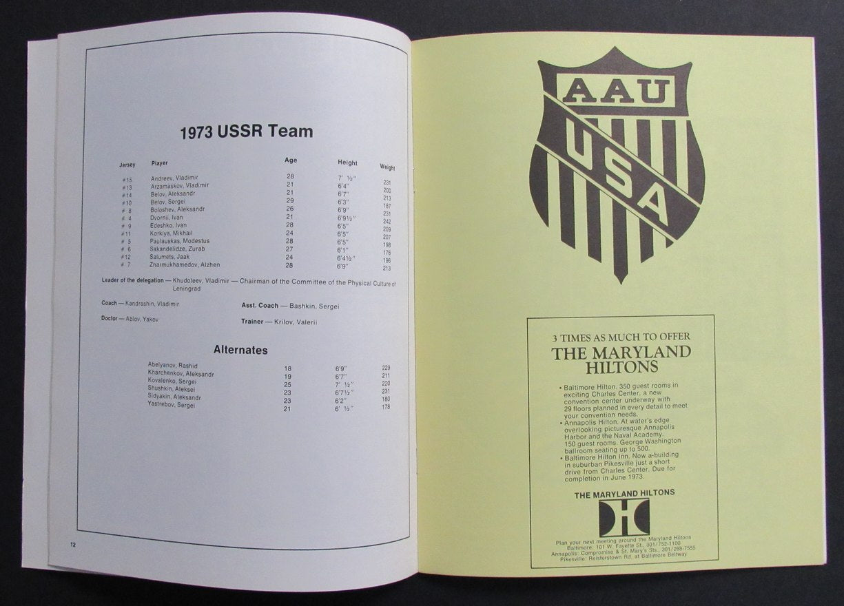 Vintage 1973 USA vs. USSR Basketball Series Program Signed by Bob Cousey 198270