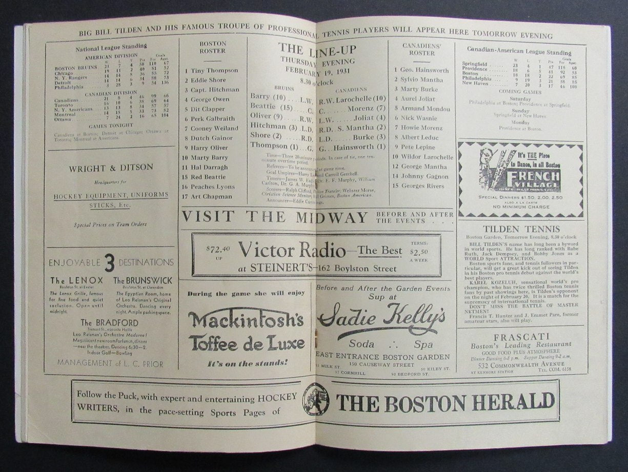 Vintage Boston Garden News Season 1930-1931 Yearbook  198276