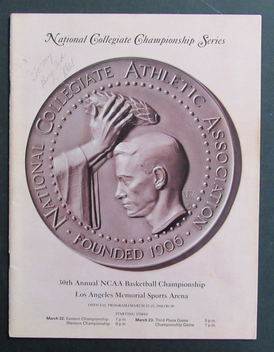 Vintage March 22-23, 1968 NCAA Basketball Championship Games Program 198282