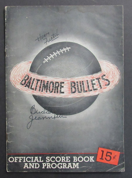 Vintage 1946-47 Basketball Program Paterson Crescents vs. Baltimore Bullets