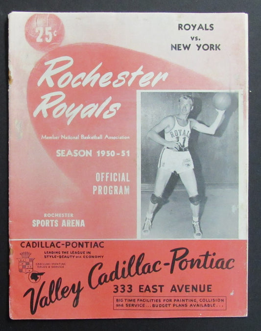 Vintage 1950-51 Basketball Program Rochester Royals vs. New York Knicks 198298
