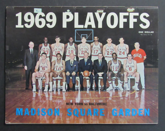 Vintage 1969 NBA Playoffs Program New York Knicks vs. Baltimore Bullets 198299