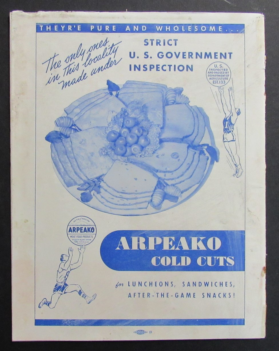 Vintage 1949-50 Basketball Program Rochester Royals vs. Philadelphia Warriors