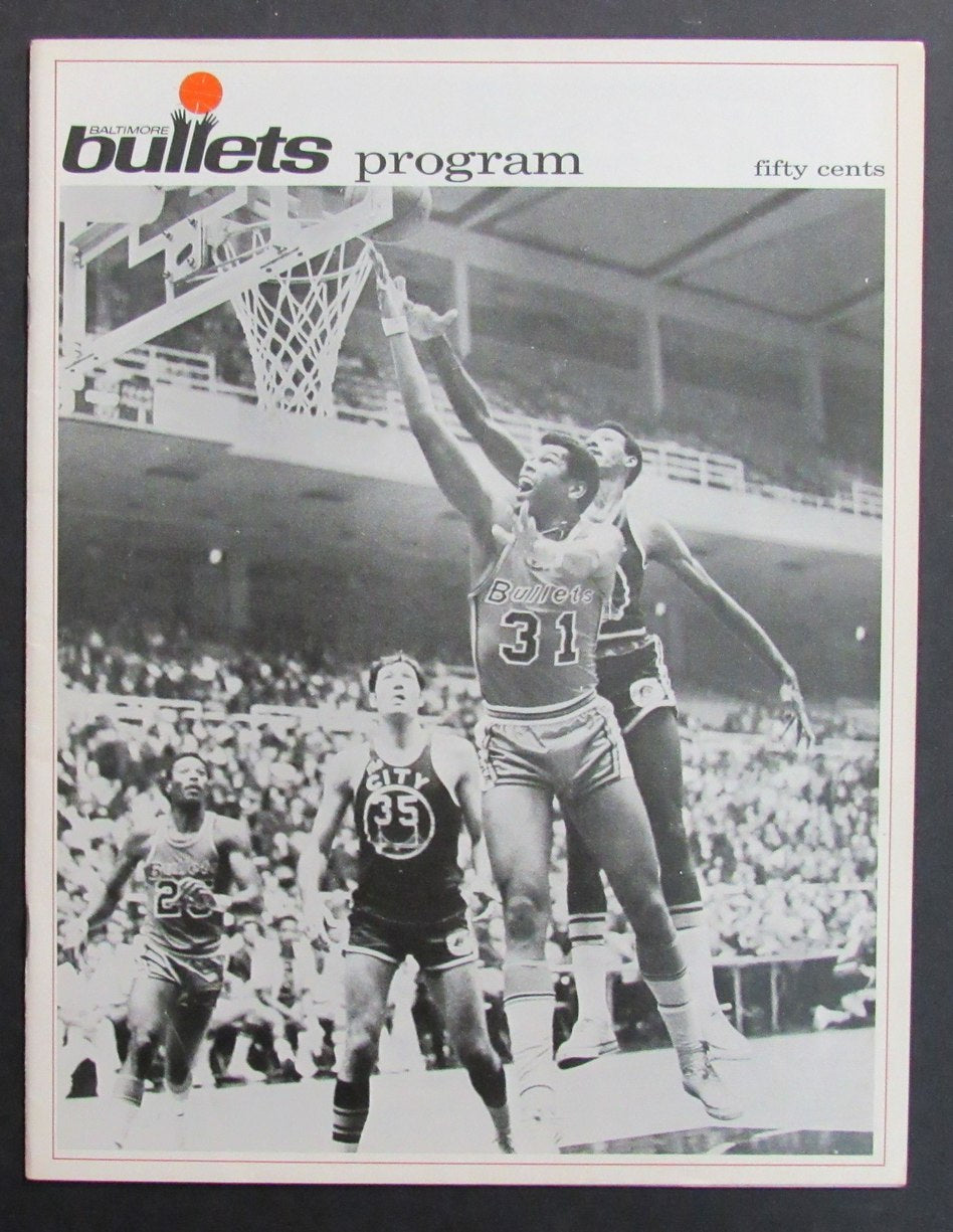 Vintage 1968-69 Basketball Program Baltimore Bullets vs. New York Knicks 198301