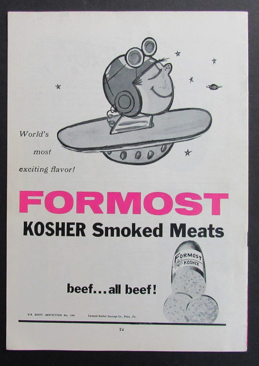 2/25/62 NBA Basketball Program Philadelphia Warriors vs. New York Knicks 198304