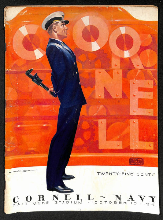 Vintage 10/18/1941 NCAA College Football Program Cornell vs. Navy 203330