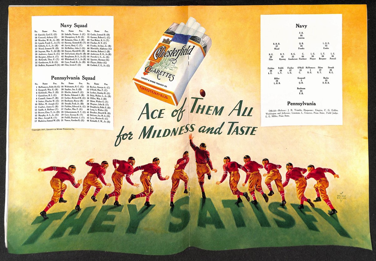Vintage 10/30/1937 NCAA College Football Program Navy vs. Pennsylvania 203332