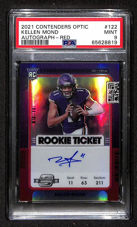 2021 Contenders Optic Kellen Mond Rookie Ticket Auto Red RC PSA 9 BA201750
