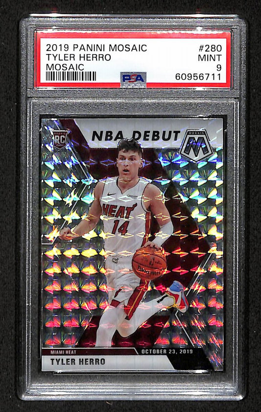 2019 Panini Mosaic Heat Tyler Herro RC #280 PSA 9 BA201762