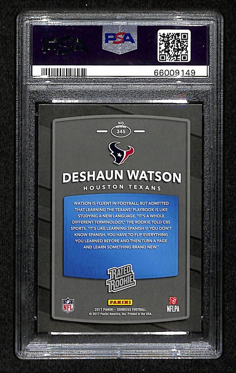 2017 Panini Donruss Texans DeShaun Watson RC #345 PSA 9 BA201774