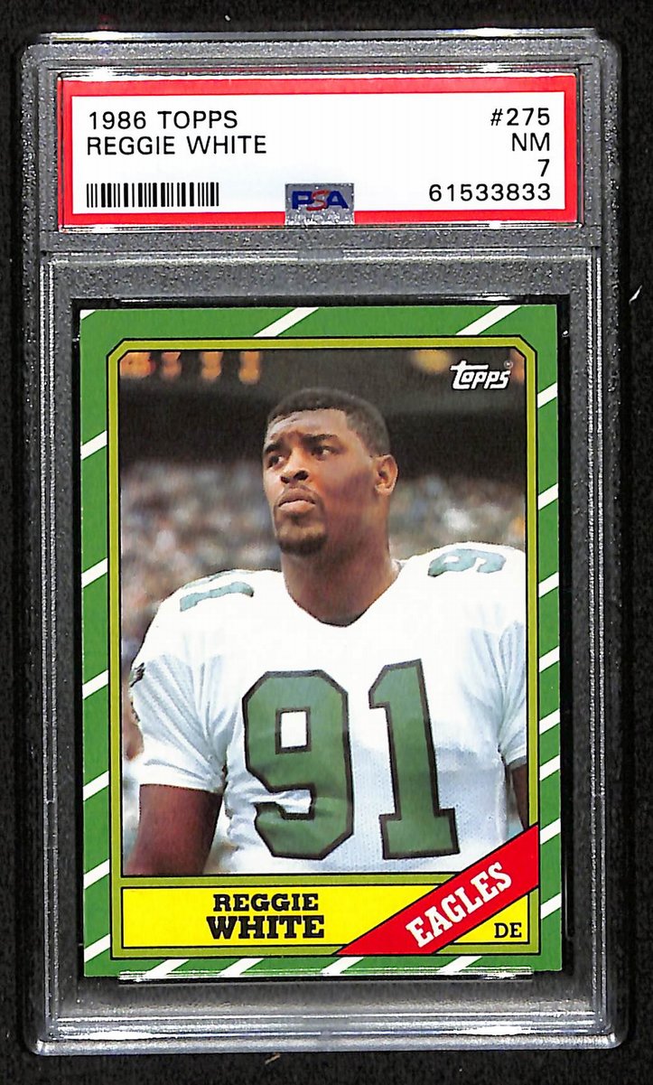 1986 Topps Philadelphia Eagles Reggie White RC #275 PSA 7 BA201783