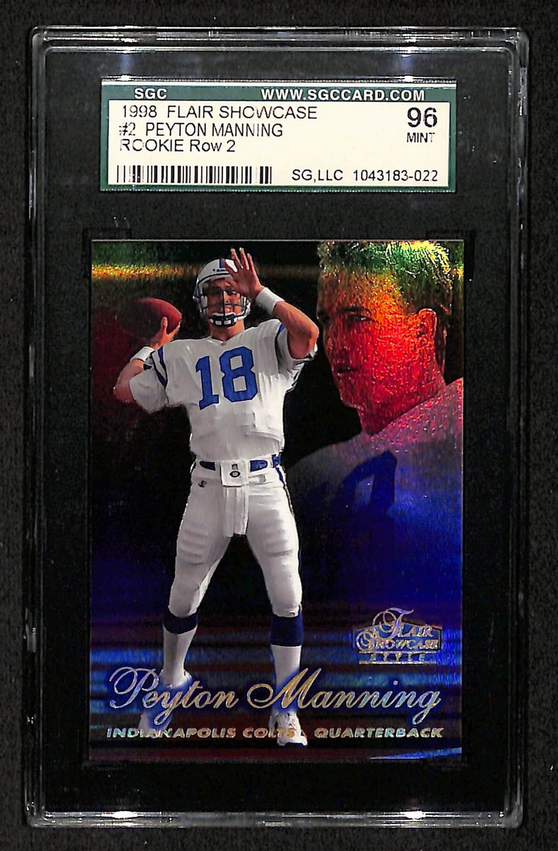 1998 Flair Showcase Colts Peyton Manning Rookie Row 2 SGC 96 Mint BA201790