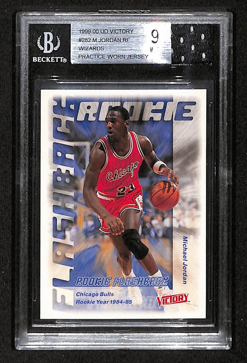 1999-00 UD Victory Michael Jordan Practice Worn Jersey #282 Beckett 9 BA201797