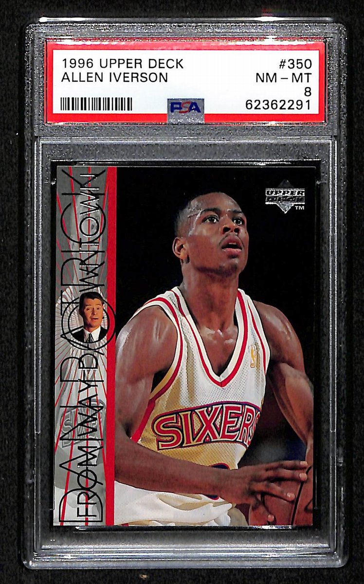 1996 Upper Deck Philadelphia 76ers Allen Iverson #350 PSA 8 BA201801