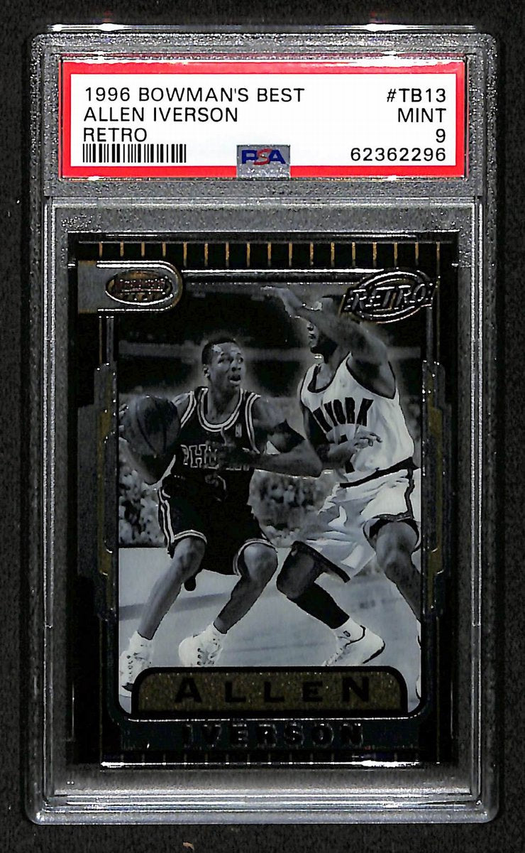 1996 Bowman's Best Retro Sixers Allen Iverson RC #TB13 PSA 9 BA201802