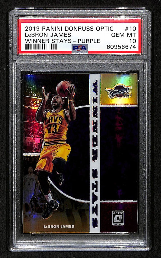 2019 Panini Donruss Optic Winner Stays Purple LeBron James #10 PSA 10 BA201804