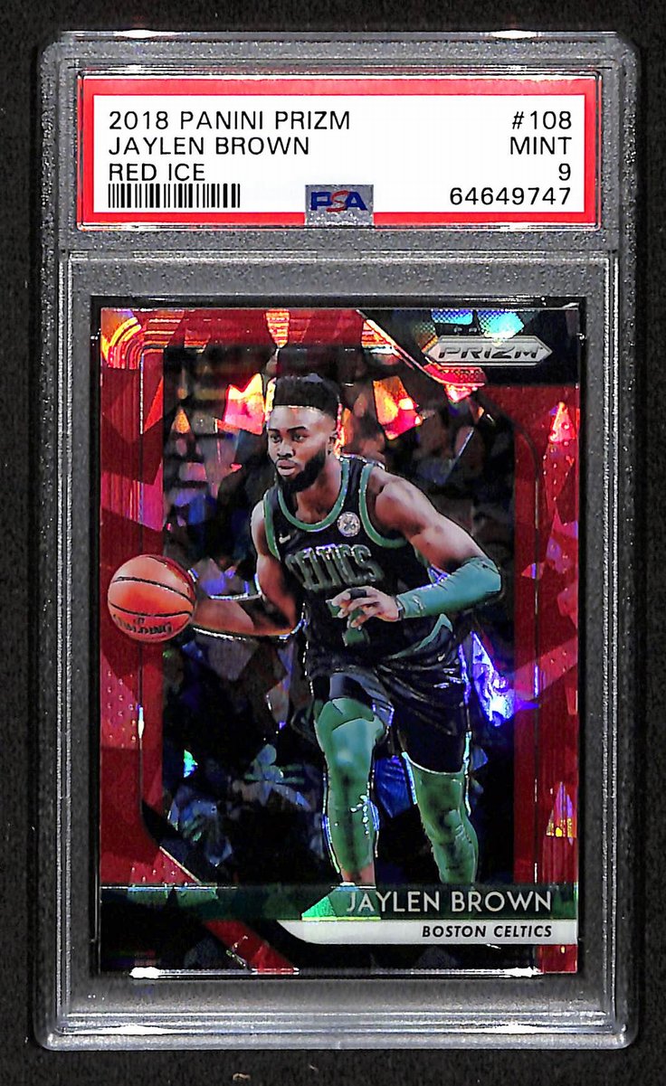 2018 Panini Prizm Red Ice Celtics Jaylen Brown #108 PSA 9 BA201805