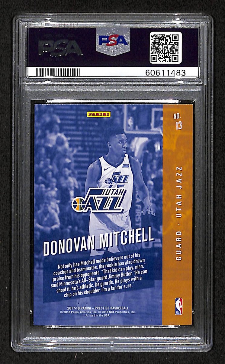 2017 Panini Prestige Rookie Class Jazz Donovan Mitchell #13 PSA 9 BA201807
