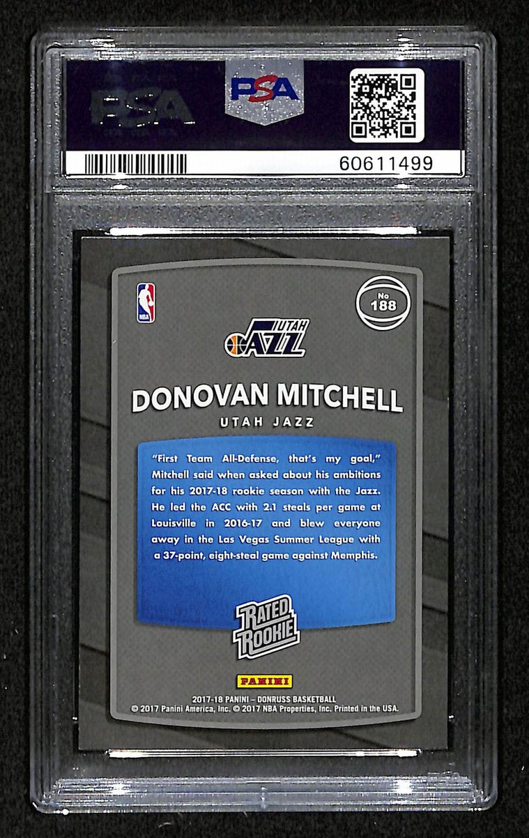 2017 Panini Donruss Jazz Donovan Mitchell #188 PSA 9 BA201808