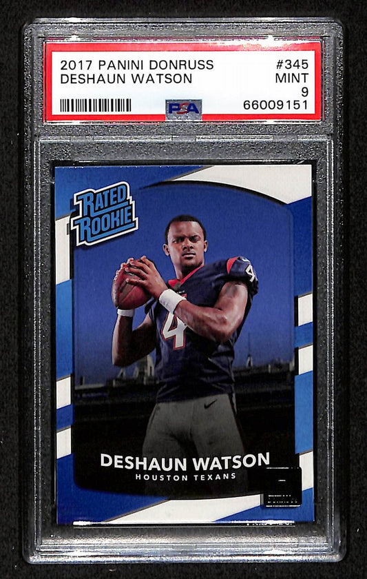 2017 Panini Donruss Texans DeShaun Watson RC #345 PSA 9 BA201809