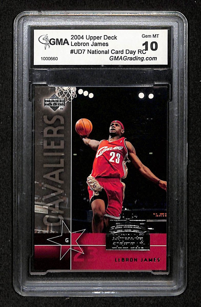 2004 Upper Deck National Card Day LeBron James RC #UD7 GMA 10 BA201814