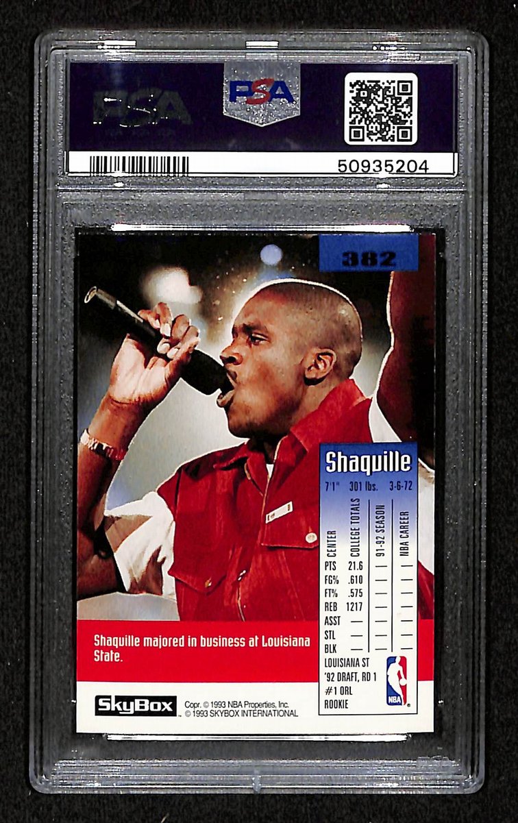 1992 Skybox Orlando Magic Shaquille O'Neal RC #382 PSA 8 BA201815