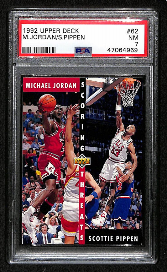 1992 Upper Deck Michael Jordan / Scottie Pippen #62 PSA 7 BA201816