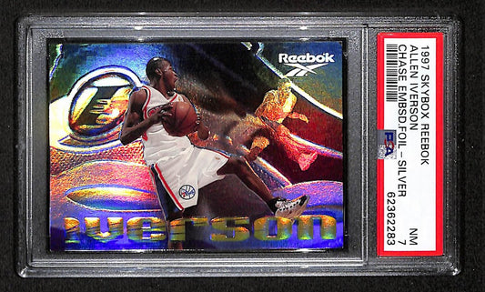 1997 Skybox Reebok Chase Foil Silver Allen Iverson PSA 7 BA201818