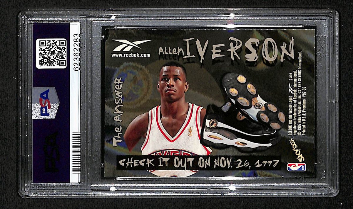 1997 Skybox Reebok Chase Foil Silver Allen Iverson PSA 7 BA201818
