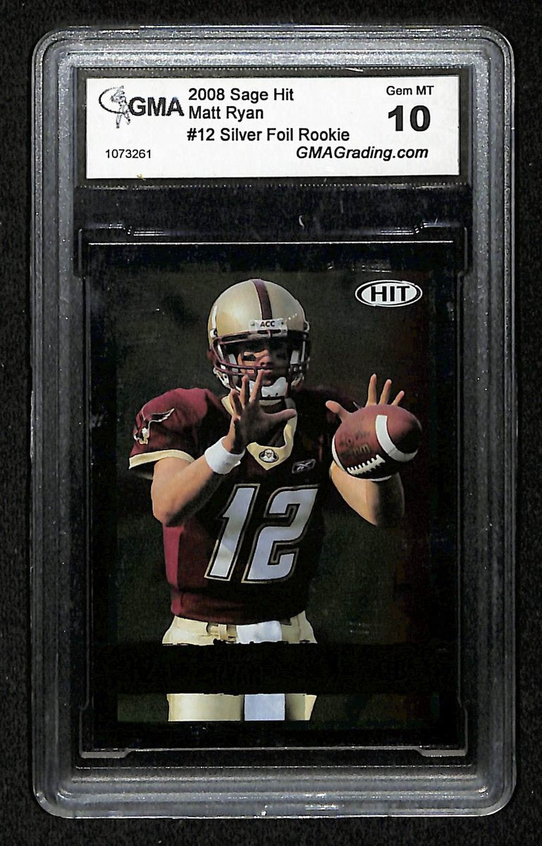 2008 Sage Hit Silver Foil Rookie Matt Ryan GMA 10 Gem Mint BA201823