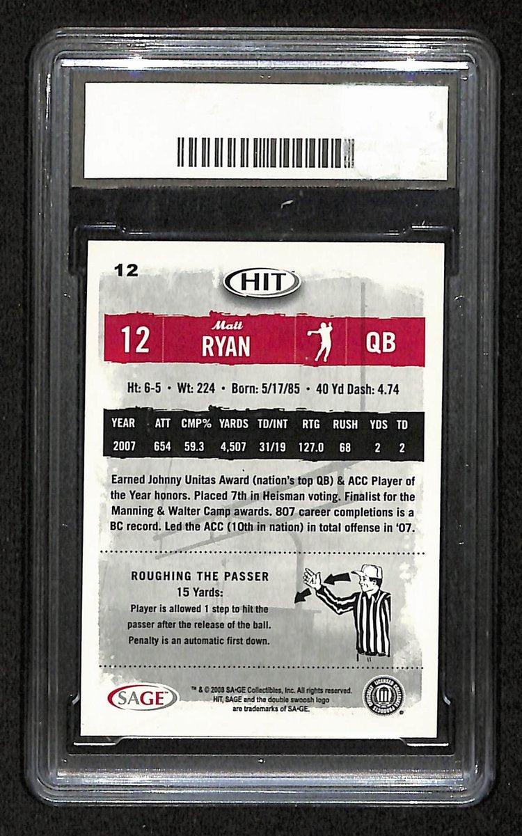 2008 Sage Hit Silver Foil Rookie Matt Ryan GMA 10 Gem Mint BA201823