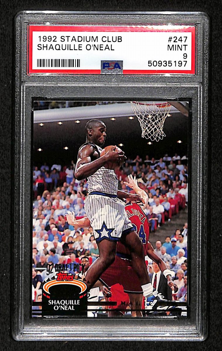 1992 Stadium Club Orlando Magic Shaquille O'Neal RC #247 PSA 9 BA203289