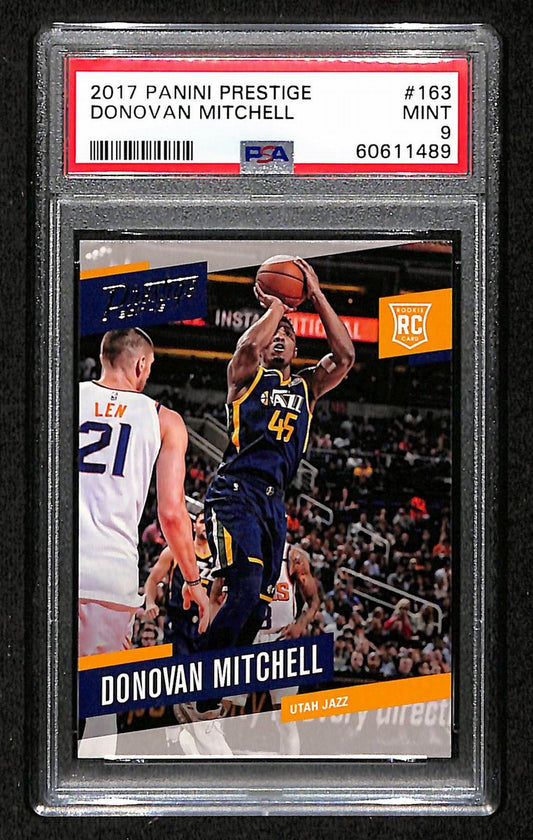 2017 Panini Prestige Jazz Donovan Mitchell RC #163 PSA 9 BA203295