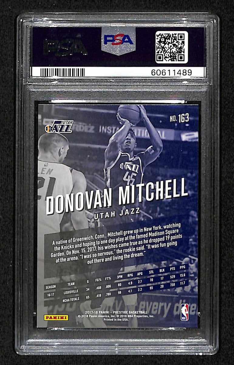 2017 Panini Prestige Jazz Donovan Mitchell RC #163 PSA 9 BA203295