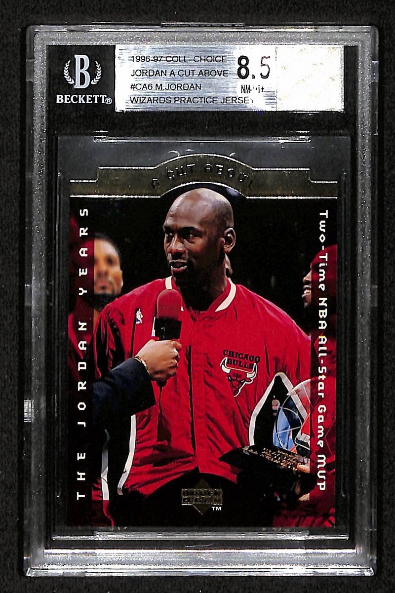 96-97 Coll Choice Michael Jordan Practice Worn Jersey #CA6 Beckett 8.5 BA203296