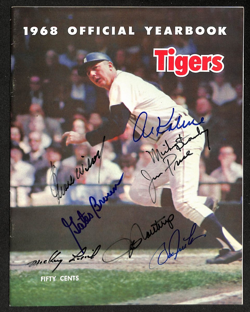 Detroit Tigers 1968 Yearbook Multi-Signed/Autographed by (8) Players 204062